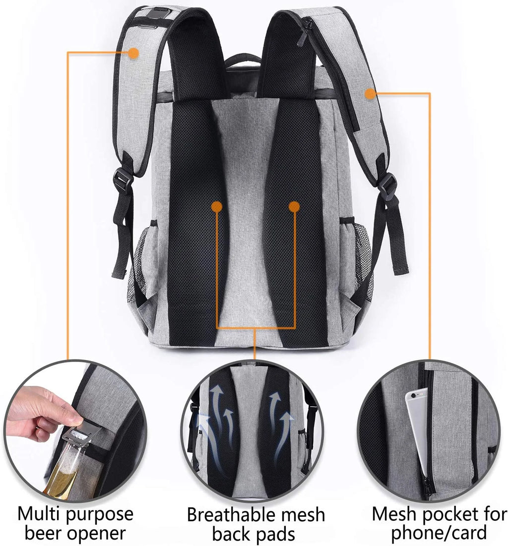 Insulated Leakproof Cooler Backpack-Waterproof Soft Cooler for  Work, Travel & Outdoors Use